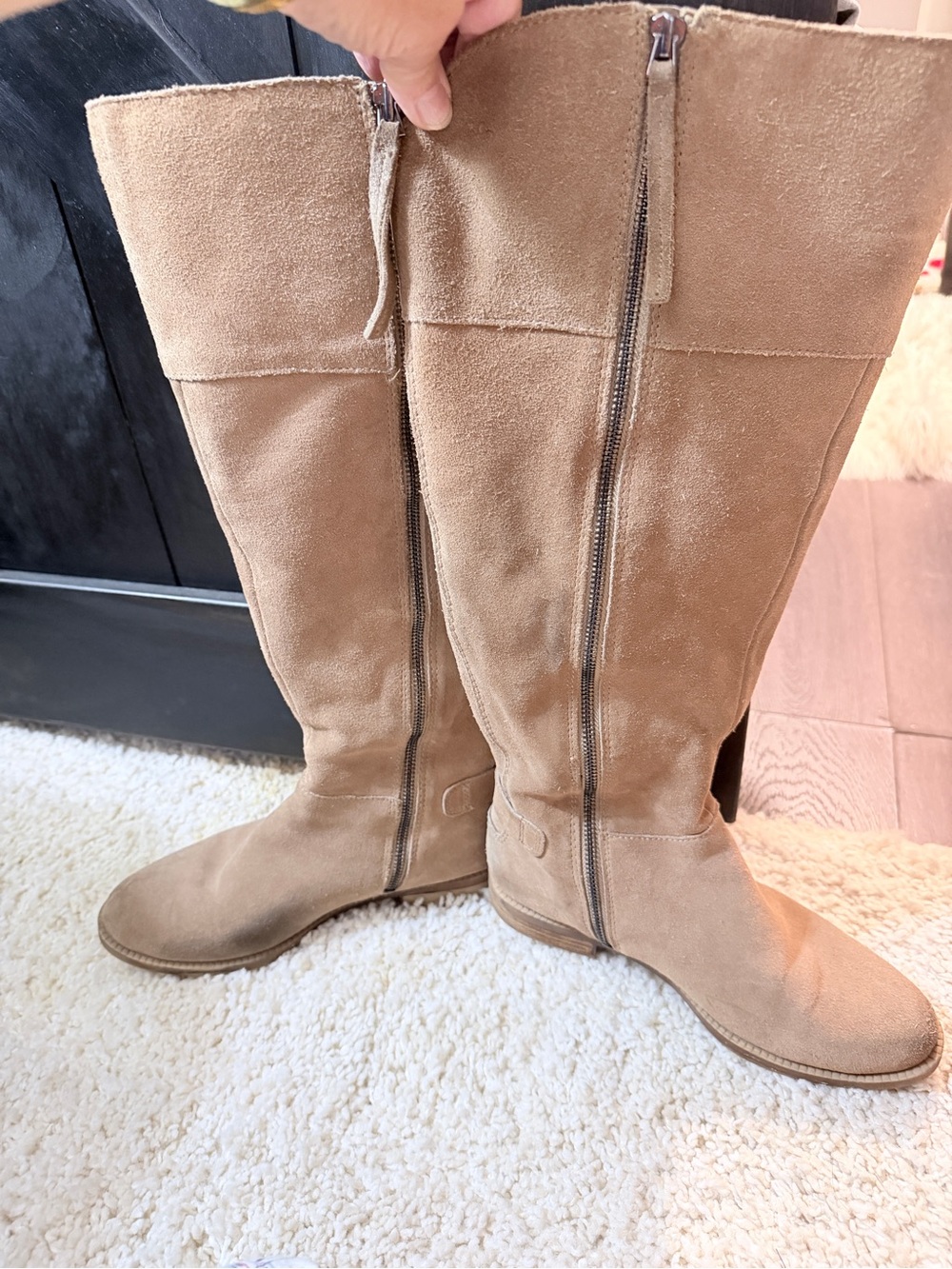 Suede Tall Boots - Classic Knee-High Style - Picture 3 of 7